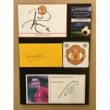 Signed card by Rafael da Silva the Manchester United footballer 